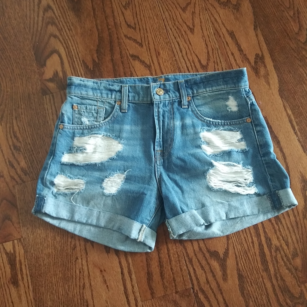 7 For All Mankind Relaxed Mid Roll Shorts - Picture 6 of 9